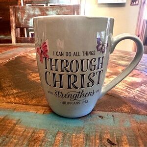 Inspirational Coffee Mug with Butterfly Design Christian Art Gifts NIB.